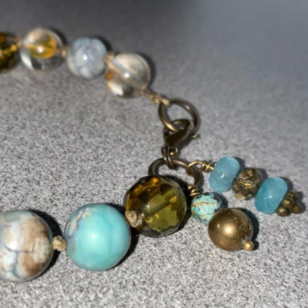 2 for $50 - "Hirsch" knotted gemstone bracelet